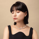 Black Enamel Pearl Choker