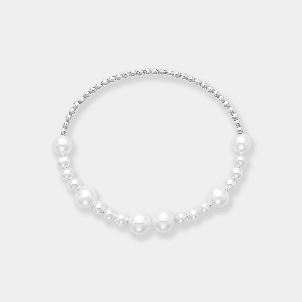 Fancy Pearl White Gold Bracelet, top view