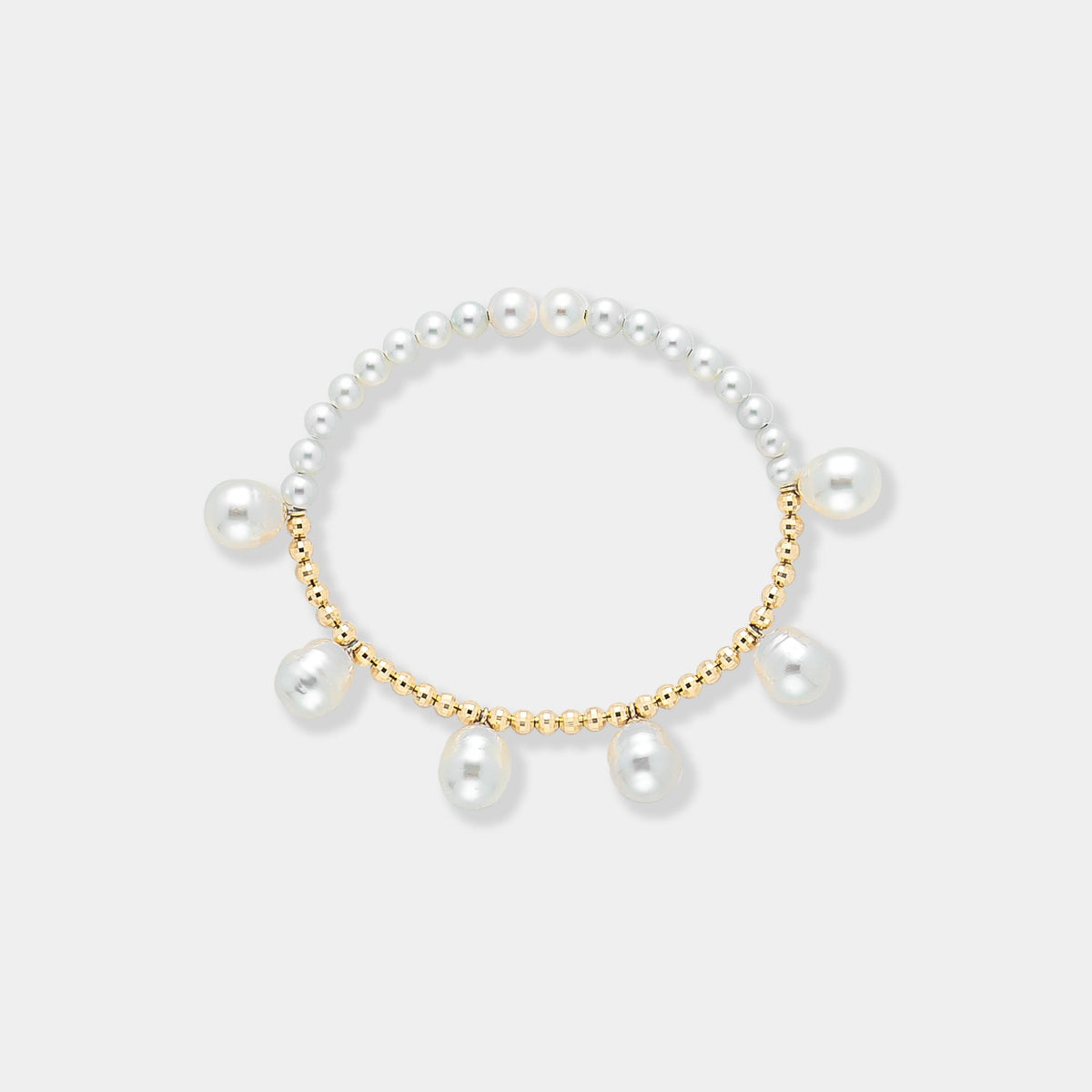 Pearl Dot Gold Bracelet, top view