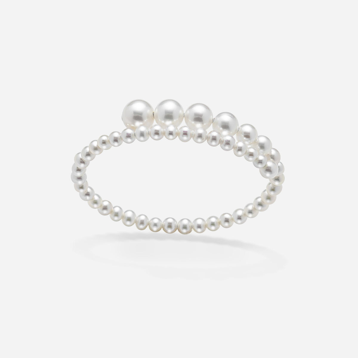 Spiral Pearl Bracelet, side view