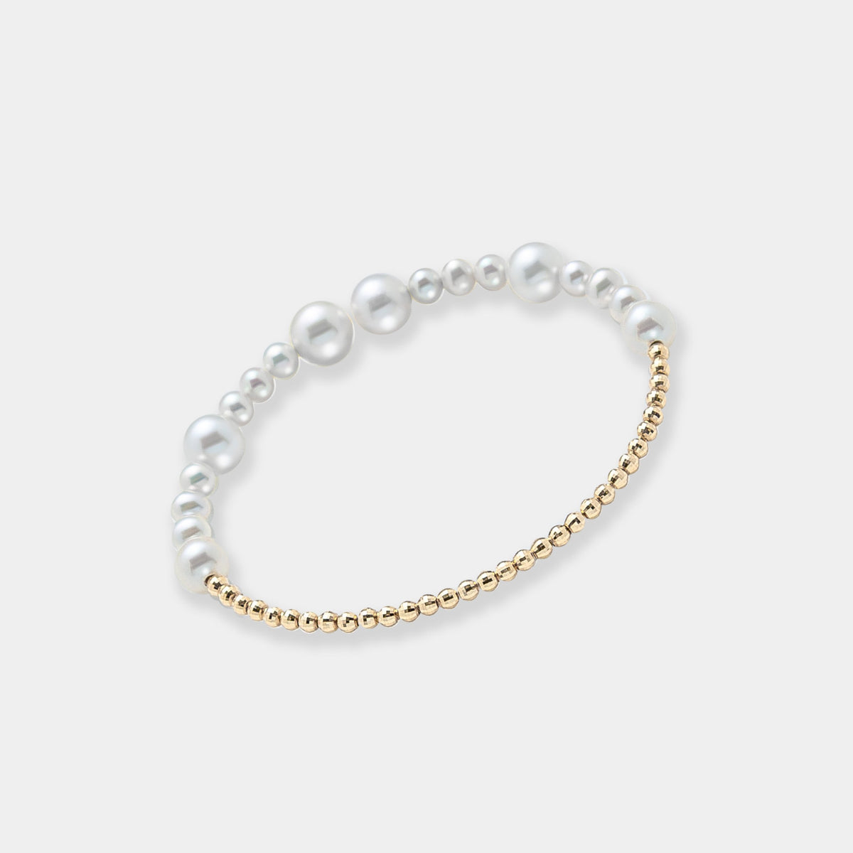 Fancy Pearl Gold Bracelet, angled view