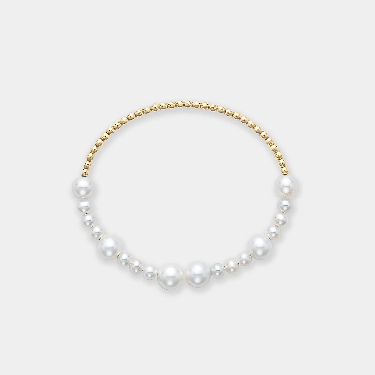 Fancy Pearl Gold Bracelet, top view