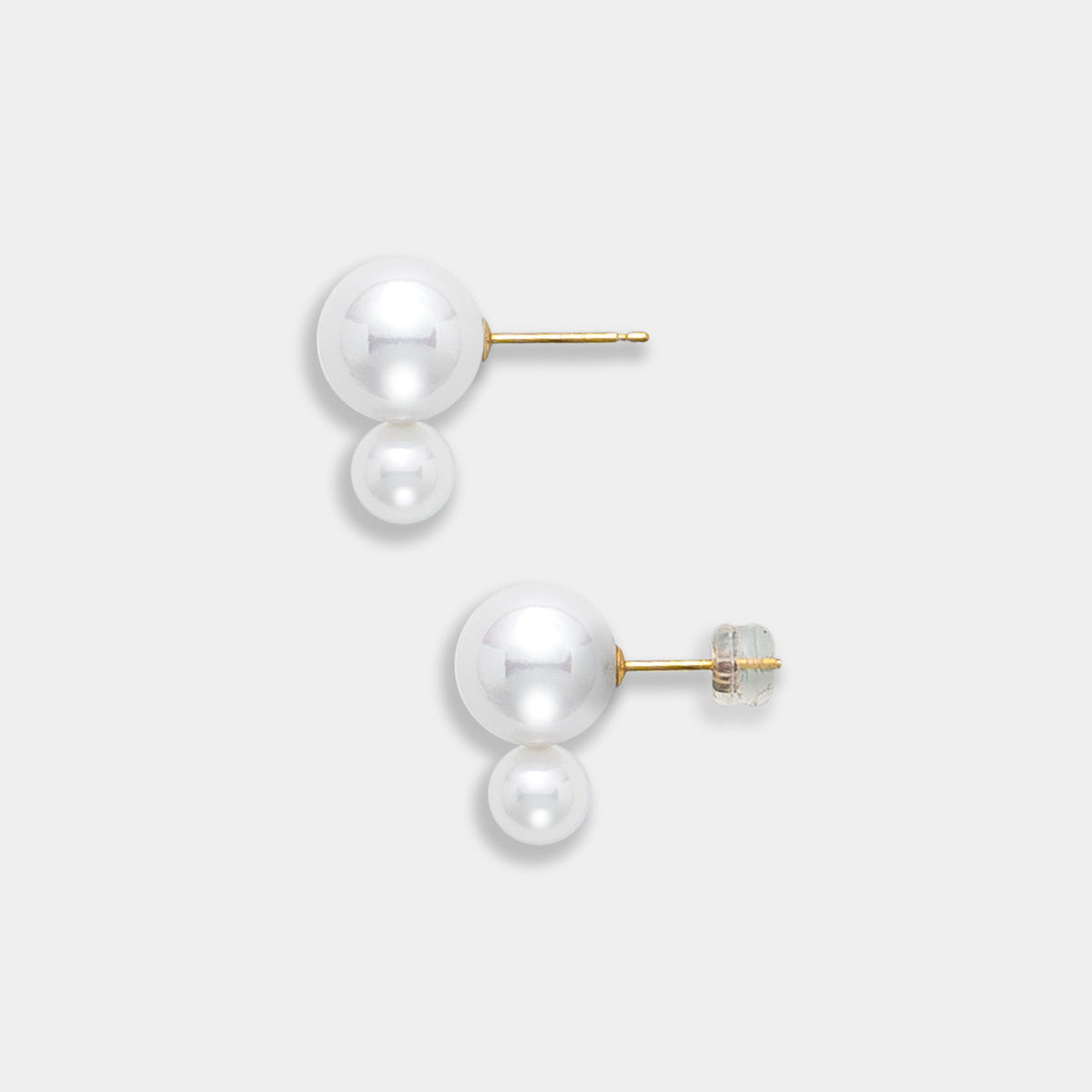 Fancy Pearl Pierce, side view showing the posts