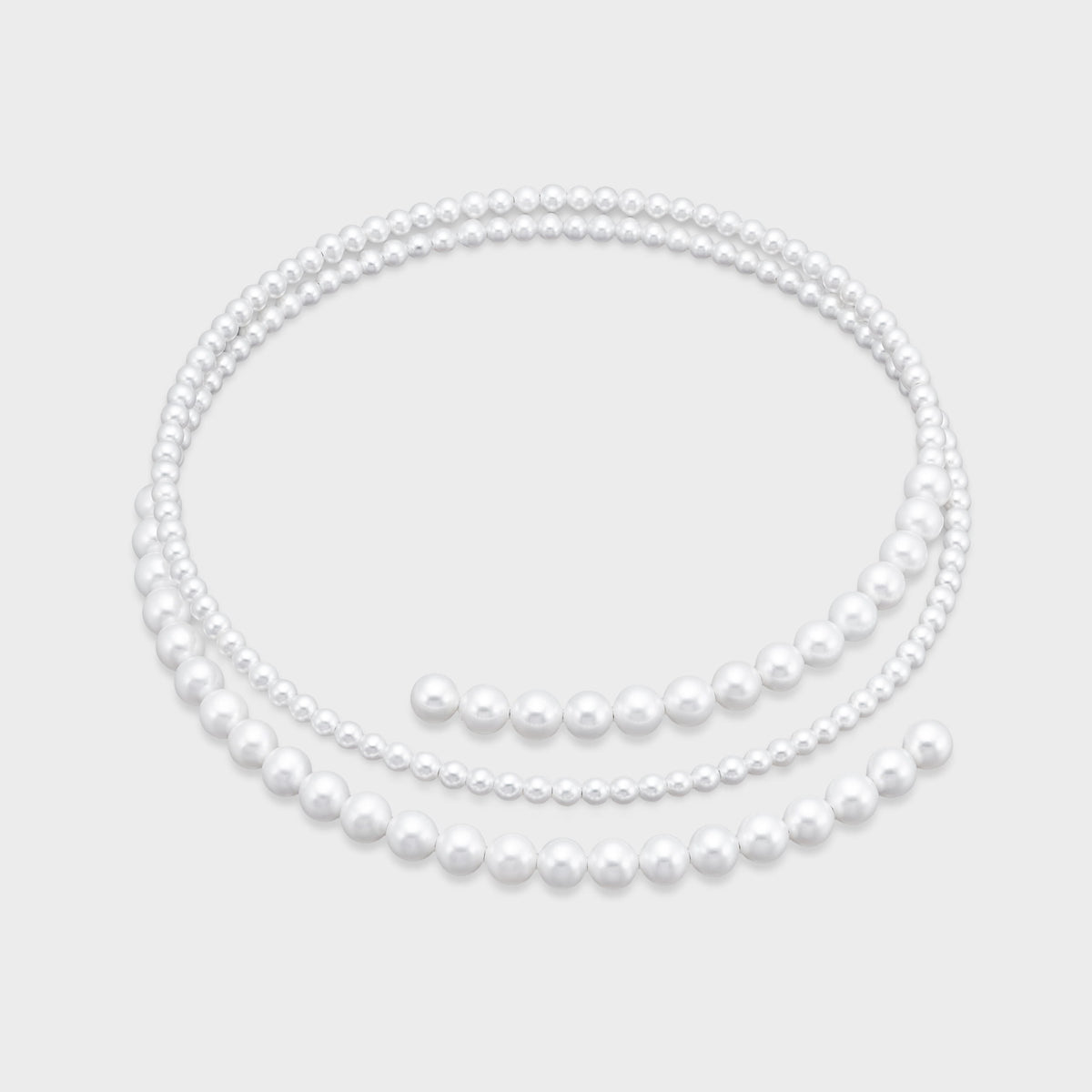 Infinity Necklace, angled view showing the two rows