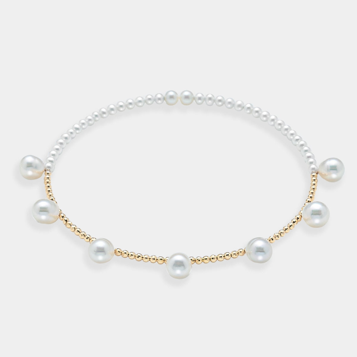 Pearl Dot Gold Choker, top view