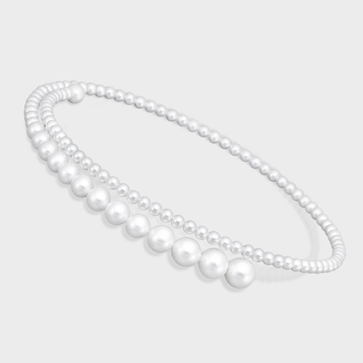 Spiral Pearl Choker, angled view showing the graduated pearls
