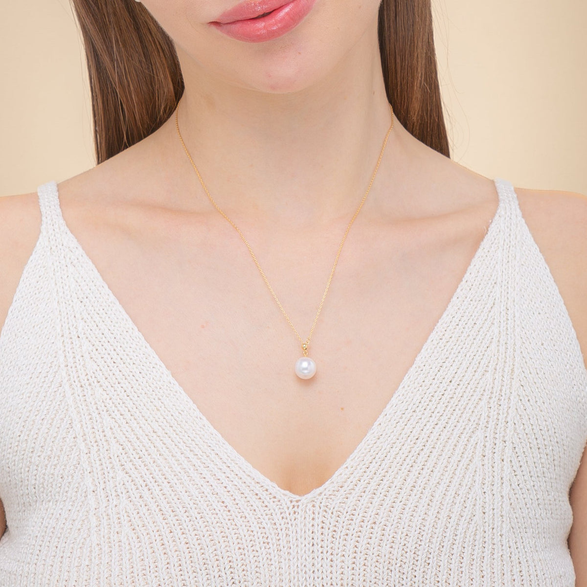 Fancy Pearl Lariat Necklace worn as a single pendant