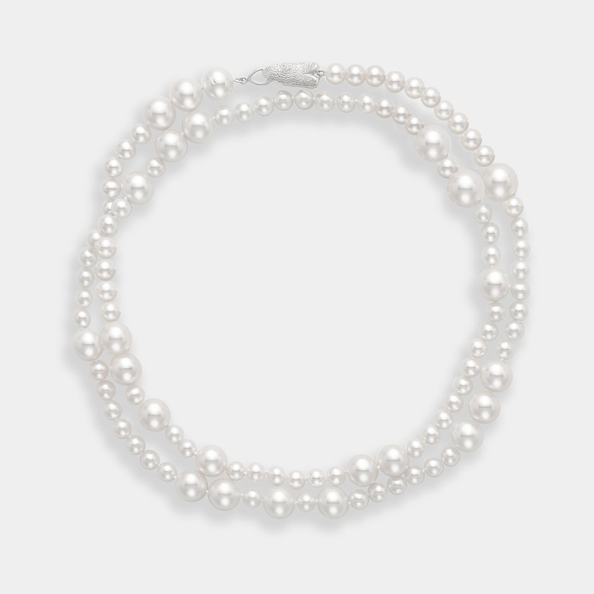 Fancy Pearl Necklace Medium wrapped as a double strand