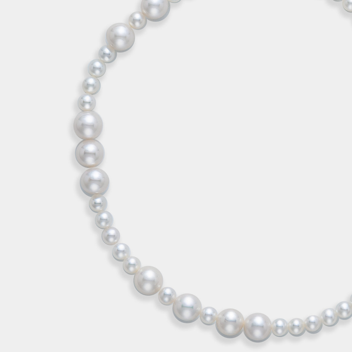 Fancy Pearl Necklace Short, close-up of the pearls