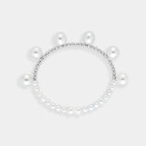 Exquisite pearl ring with a dazzling white gold beads, perfect for adding elegance and sophistication to any occasion.