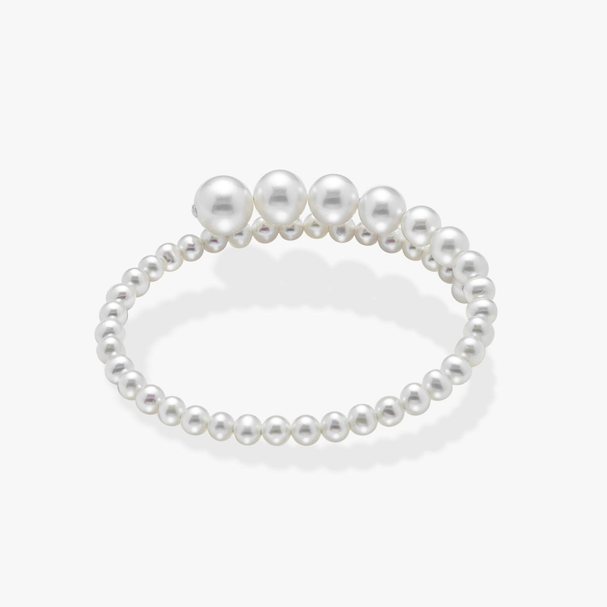 Spiral Pearl Bracelet: graduated freshwater pearls on memory wire