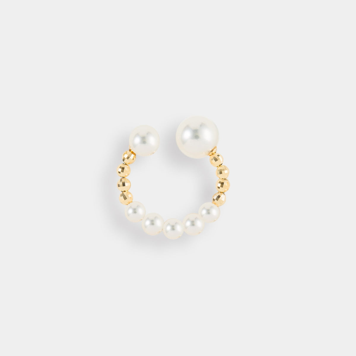 Twin Pearl Earcuff: freshwater pearls and 18K yellow gold