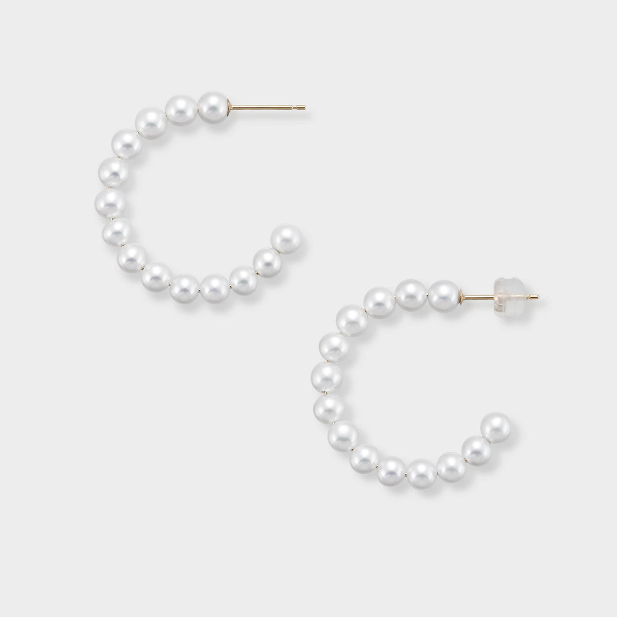Baby Pearl Hoop Pierce: 4mm freshwater baby pearl hoops