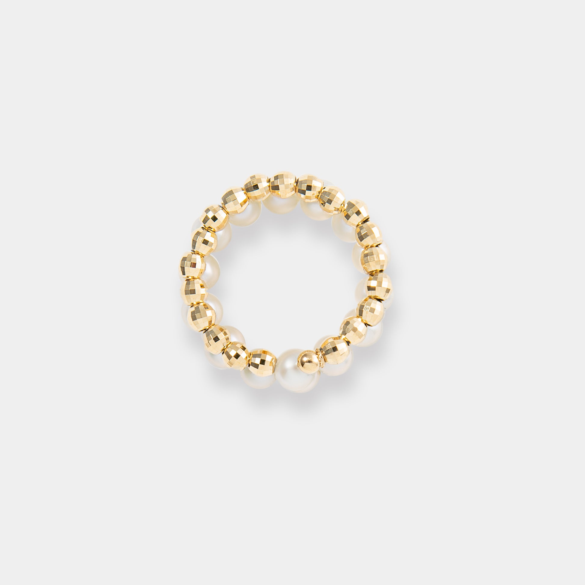 Spiral Pearl x Gold Ring